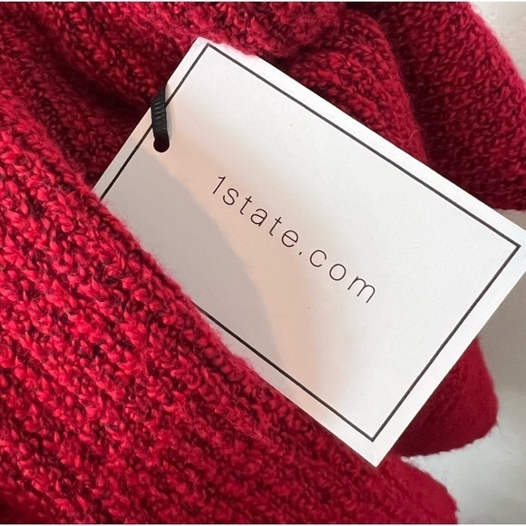 1. State Cross Neck Cold Shoulder Women Red XL Sweater Brand New With Tags - Picture 6 of 8